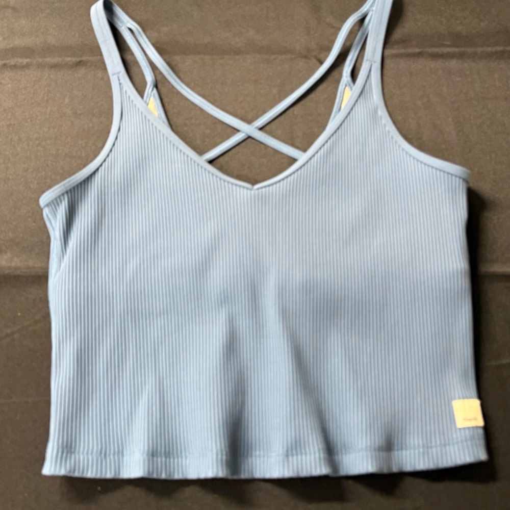 Vuori Light Blue Ribbed Women's Top